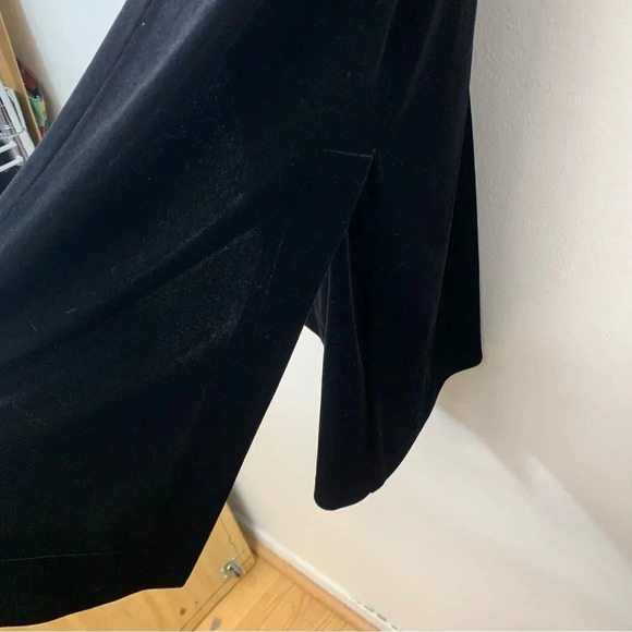 Scarlett Black Velvet Cocktail Dress 5/6 Sheath Knee Length Stretch Short Slv - Picture 5 of 11